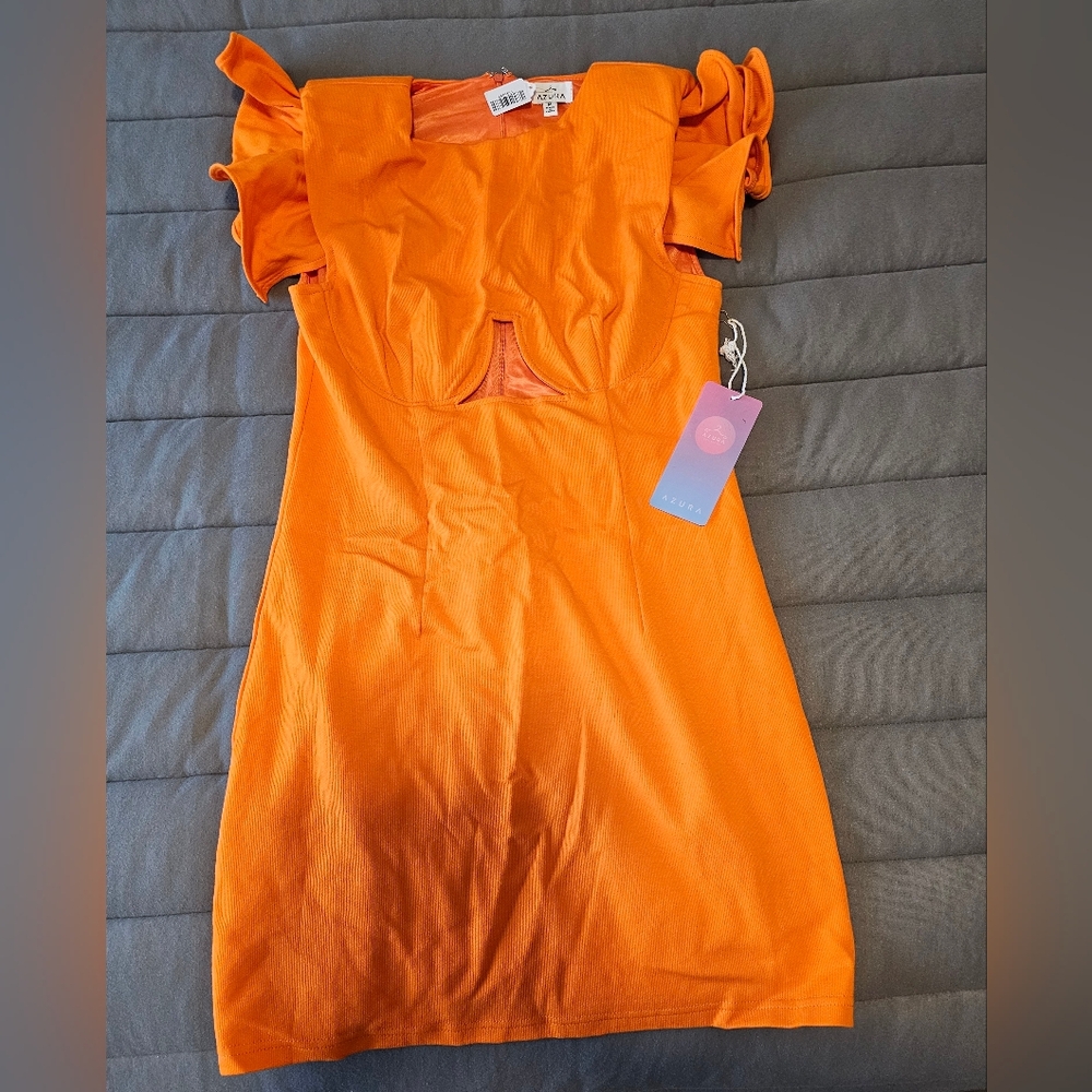 NanaMacs - Under Breast Cutout, Orange Dress